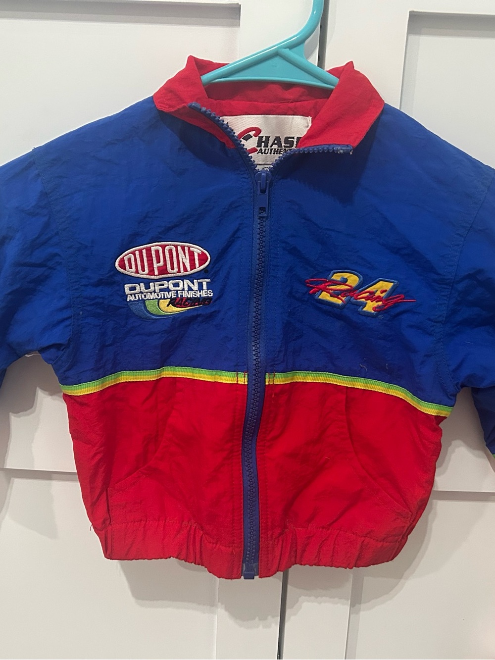 Chase Authentics Blue & Red Kids Racing Jacket with Colorful Patches
